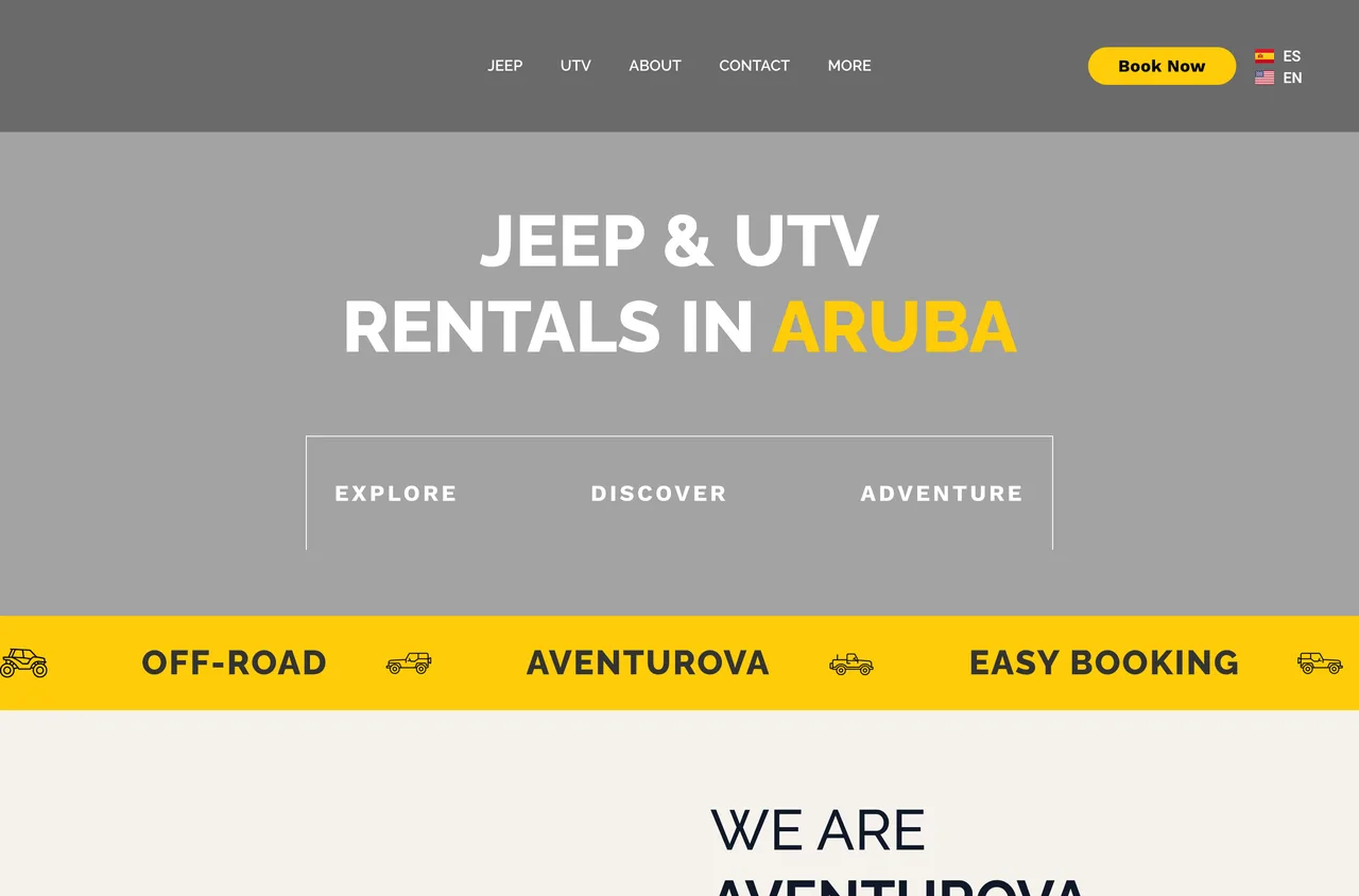 Aventurova Jeep and UTV rental website — designed and engineered by NeoDimensional