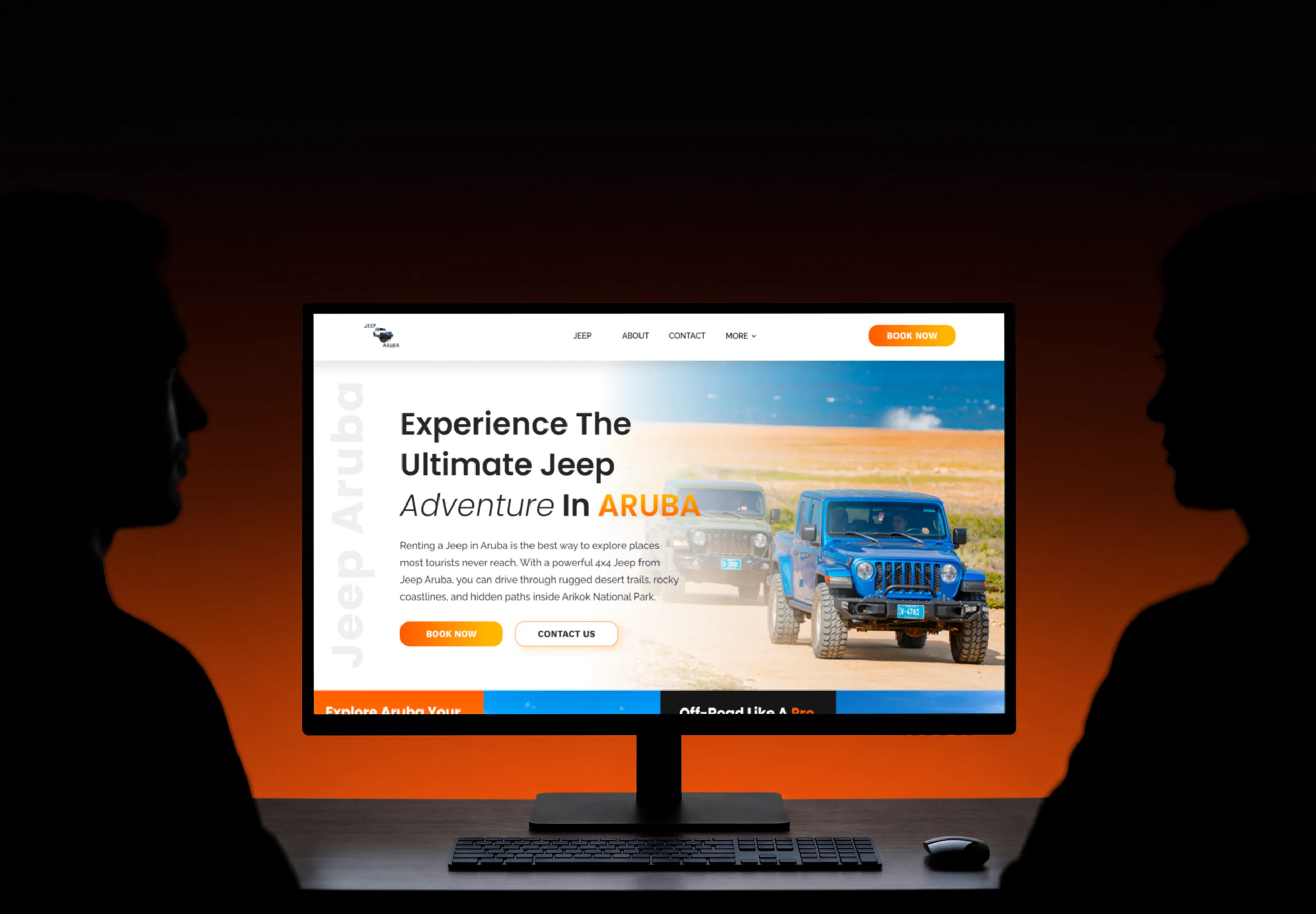 Jeep Aruba Rental Website — interface design by NeoDimensional