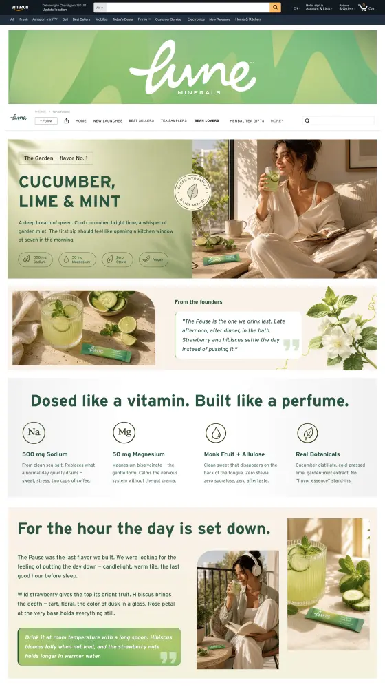Lune Minerals Amazon Brand Store: the The Garden page, full length