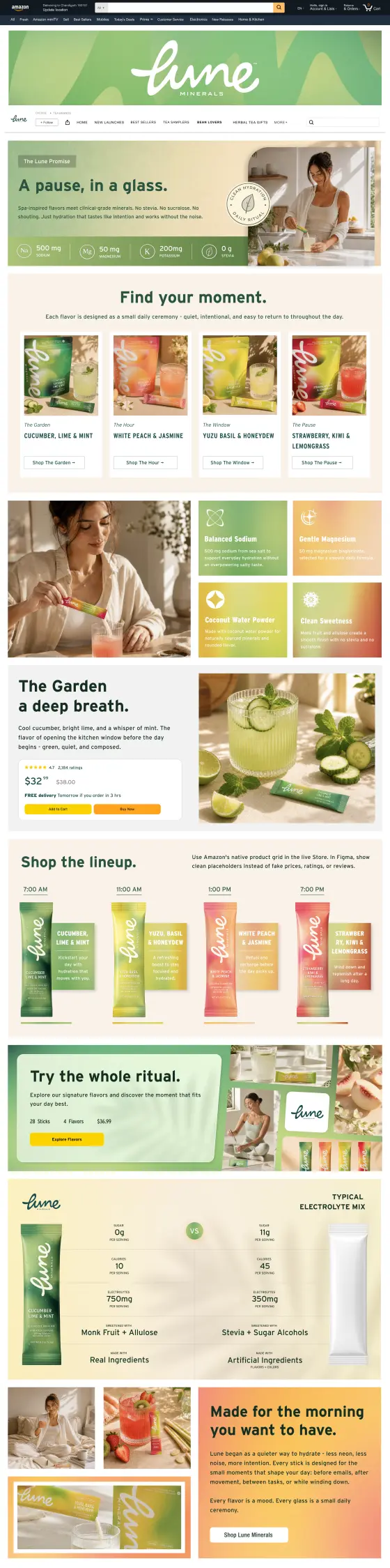 Lune Minerals Amazon Brand Store: the Store home page, full length