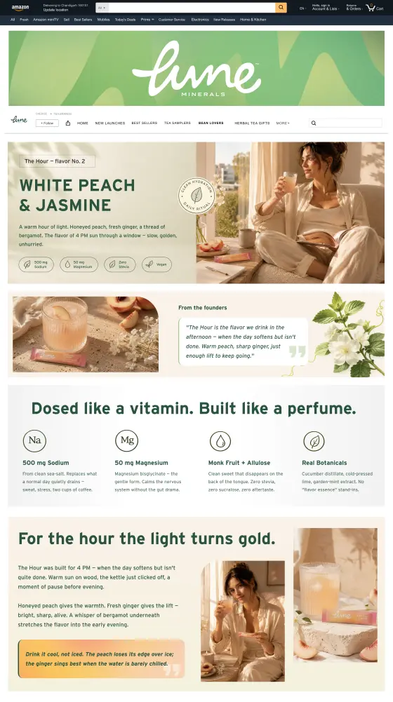 Lune Minerals Amazon Brand Store: the The Hour page, full length