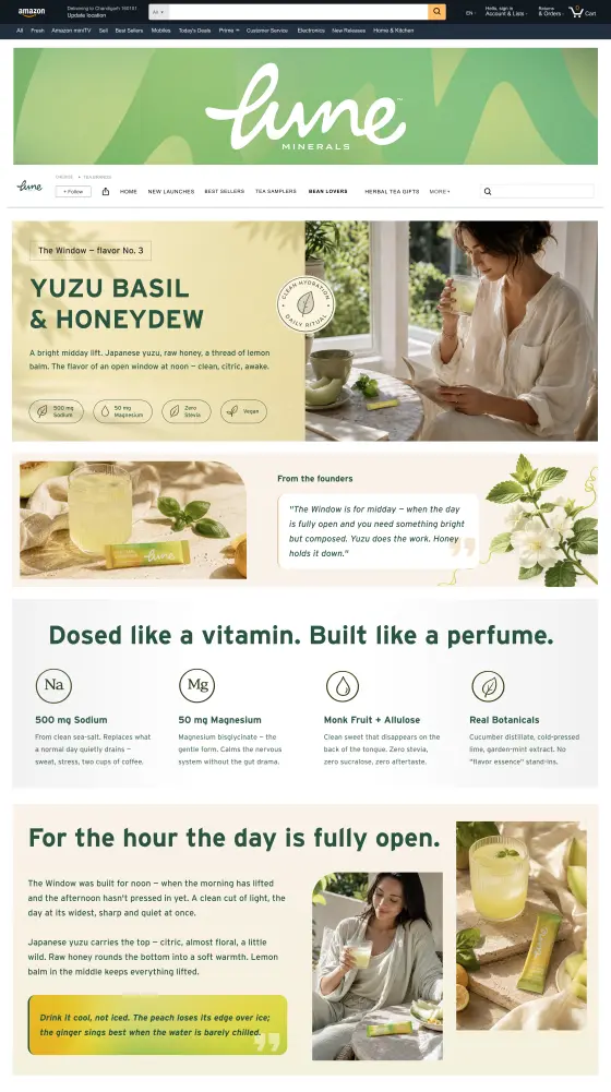 Lune Minerals Amazon Brand Store: the The Window page, full length